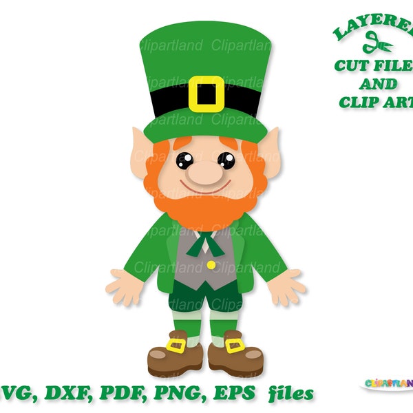 INSTANT Download. Patrick day. Cute leprechaun svg cut files and clip art. Personal and commercial use. L_8.