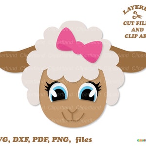 Download instantâneo. Arquivo de corte e clipart svg de rosto de ovelha fofo. Uso pessoal e comercial. S_4.