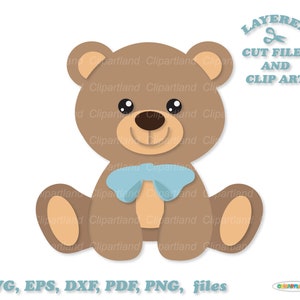 Download instantâneo. Urso de pelúcia sentado corta arquivos e clipart. B_7. Uso pessoal e comercial.