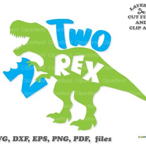À VENDA Download instantâneo. Aniversário dois arquivos de corte SVG do dinossauro Rex. Clipart de sapo. Uso pessoal e comercial. T_1.