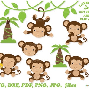 Download istantaneo. ClipArt di scimmia. File tagliati in formato SVG. Cm_2. Uso personale e commerciale.