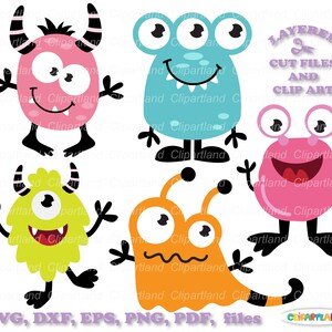INSTANT Download. Cute little monster svg cut file and clip art. Commercial license is included ! M_48.