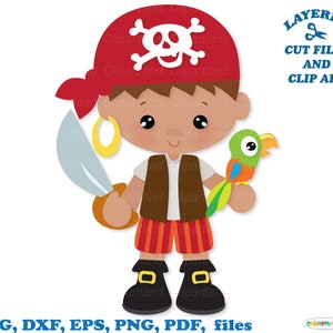 SOFORTIGER Download. Niedliche kleine Piraten Junge svg, dxf geschnitten Dateien und ClipArt. P_10.