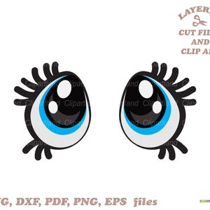 INSTANT Download. Cute cartoon eyes svg cut file and clip art. Commercial license is included! E_1.