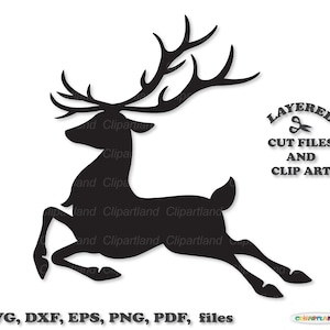 Directe download. Kerst rendieren silhouet SVG gesneden bestand en illustraties. Crs_11. Persoonlijk en commercieel gebruik.