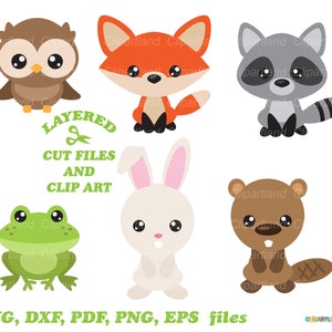 SOFORTIGER Download. Niedliche kleine Waldfreunde als Dateien und Clip Art zum ausdrucken. Kommerzielle Lizenz ist enthalten! F_43.