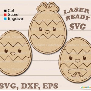 SOFORTIGER Download. SVG Paint Kit. Ostern geschlüpfte Küken DIY Färbung Ostereier Set. Oster Squad svg für Laser geschnitten. E_58.