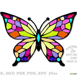 Téléchargement instantané. Fichiers de coupe papillon colorés et clipart. La licence commerciale est incluse ! B_18.