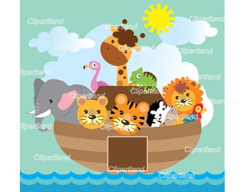 INSTANT DOWNLOAD. Noah's Ark clip art. Ca_1. Personal and commercial use.