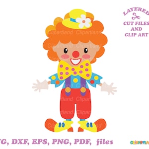 Descarga instantánea. Archivo de corte svg payaso de circo y clip art. Uso personal y comercial. C_2.