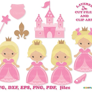 Descarga instantánea. Lindos archivos de corte de princesita svg. Uso personal y comercial. P_9.