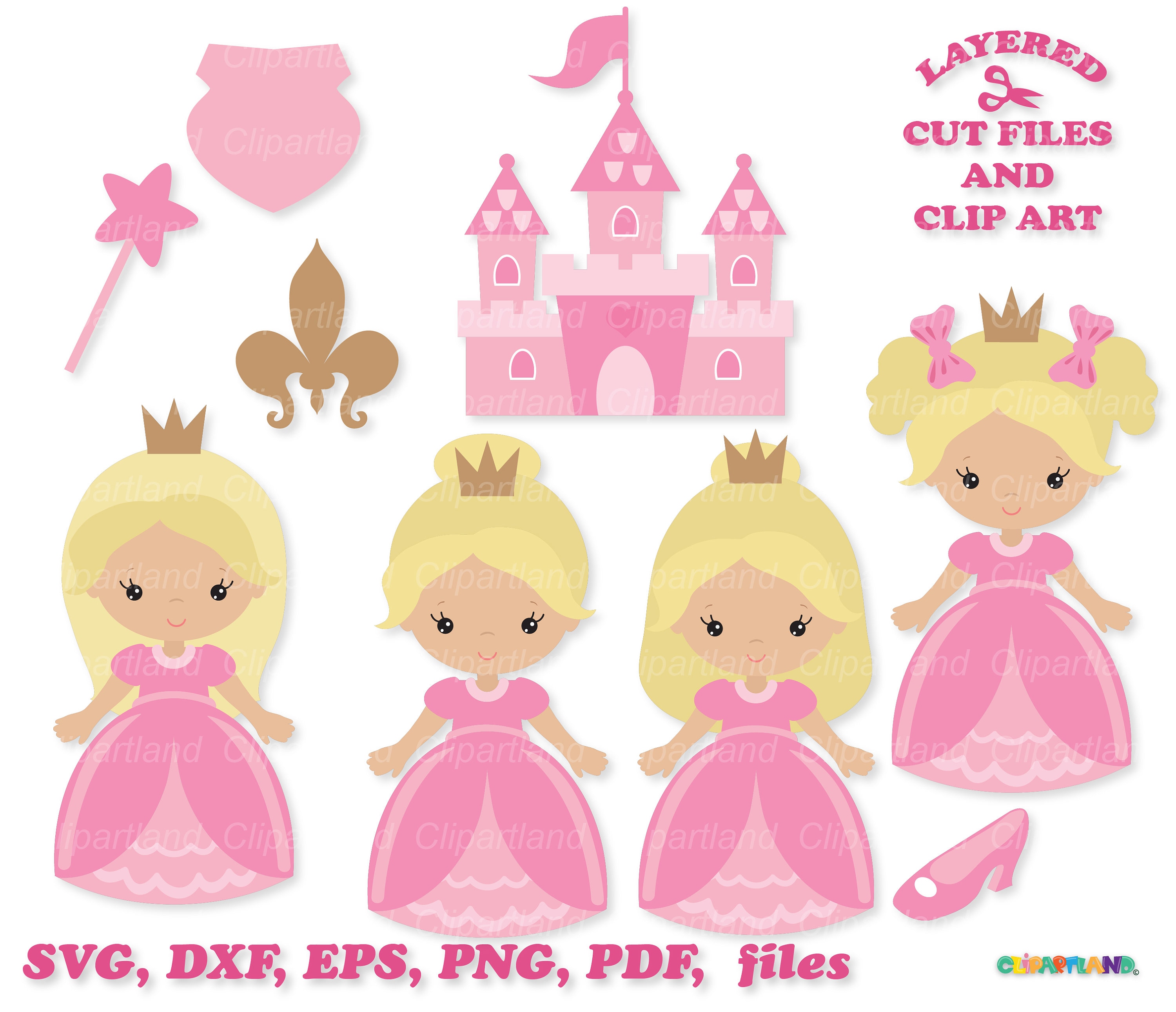 Princess Mini Svg Princess SVG Cut Files | Cute Clipart for Crafting (digital Download ...