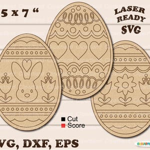 Téléchargement instantané. Kit de peinture SVG. Jeu de coloriage d'oeufs de Pâques à faire soi-même. Fichier d'artisanat laser svg découpé pour laser. E_67.