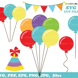 Download instantâneo. Arquivo de corte svg de balões de aniversário. Cb_1. Uso pessoal e comercial.