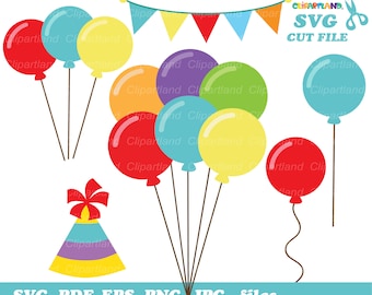 INSTANT Download. Birthday balloons svg cut file. Cb_1. Personal and commercial use.