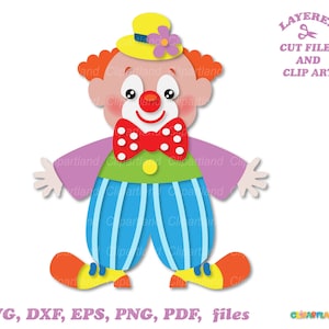 Download instantâneo. Palhaço de circo fofo svg, arquivos de corte dxf e clipart. C_8.