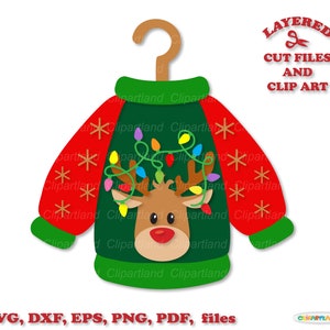 INSTANT Download. Cute Ugly Christmas Sweater Svg Cut File and Clip Art ...