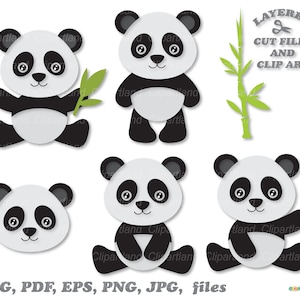 Download istantaneo. File tagliato in formato SVG Panda. ClipArt di panda. Cp_2. Uso personale e commerciale.