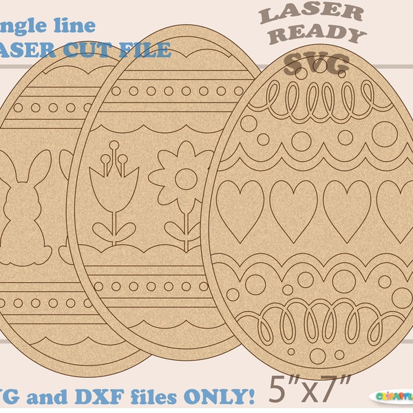 INSTANT Download. SVG Paint kit. Easter DIY Coloring Easter Eggs set. Single line svg cut file for laser. E_4.