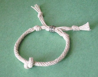 Lover's knot bracelet - kumihimo braid - adjustable - for him or her