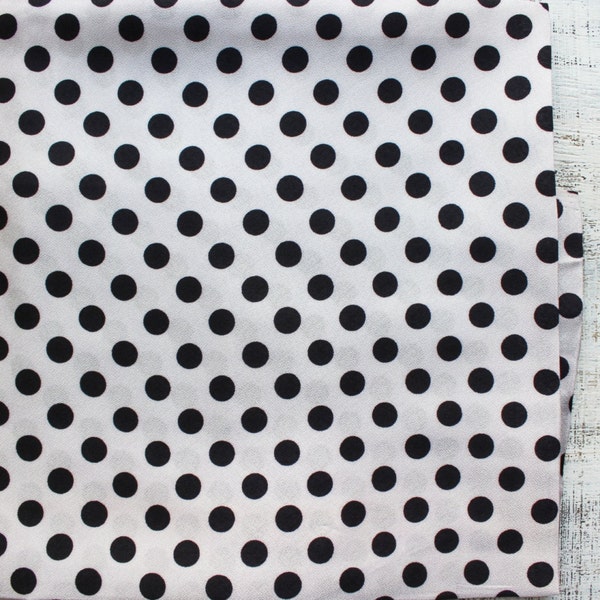 Vintage fabric 1.2 yards in 1 listing black white polka dot
