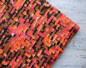 Vintage Flanel katoen stof 3,8 werven in 1 aanbieding rood oranje bruin geometrische abstract