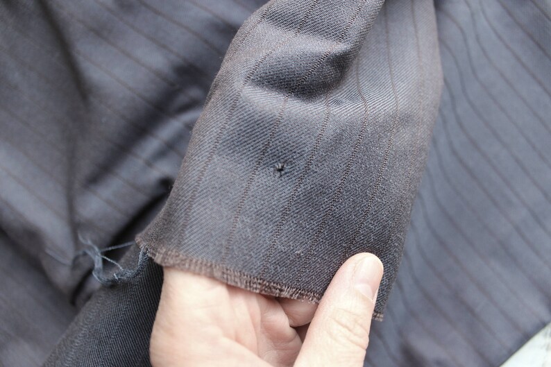 Wide vintage wool fabric 3.19 yards in 1 listing grey solid color woven pattern spripes