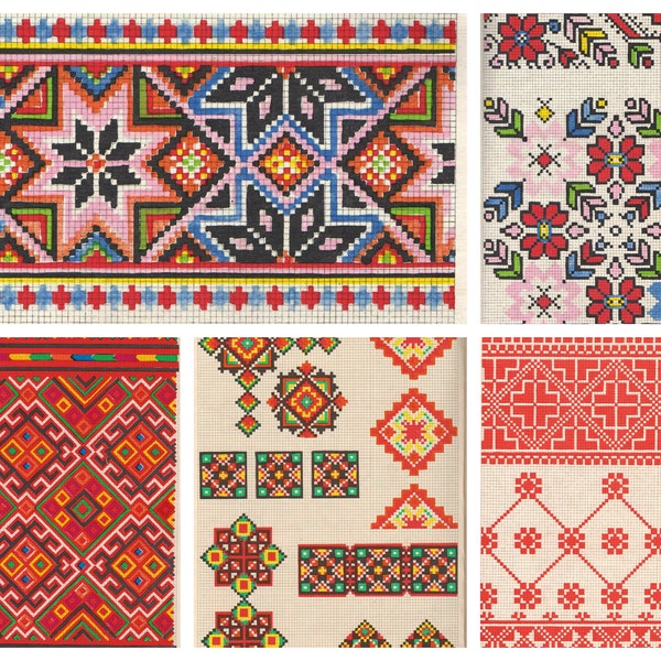 Instant download 48 pdf pages Ukrainian folk embroidery patterns digital, embroidery design, diy boho chic cross stitch PART 2
