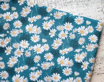 Vintage cotton fabric 2,2 yards in 1 listing blue white floral boho