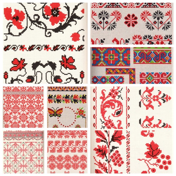 Instant download 57 pdf pages Ukrainian folk embroidery patterns digital, embroidery design, diy boho chic cross stitch PART 1