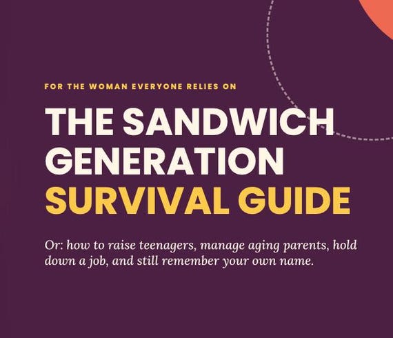 Sandwich Generation Survival Guide | Caregiver Planner for Aging Parents & Teens (Digital Download)