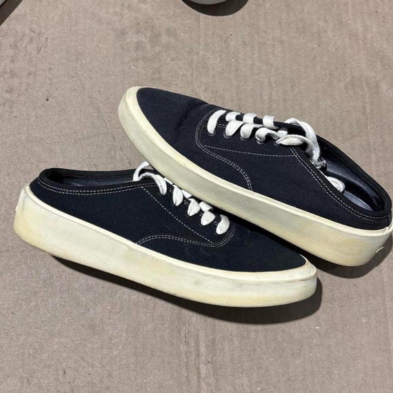 Fear of God, Fear of God black low sneakers with white laces and lace locks size 39 (US 6) no box #fearofgod #streetwear