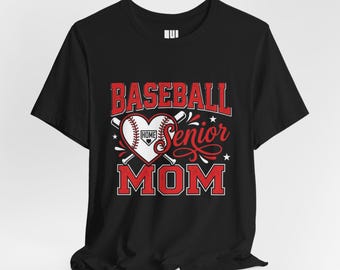 Camiseta de béisbol para mamás de último año, camiseta con el logo del plato de home en forma de corazón, regalo atemporal para la temporada de béisbol de último año.