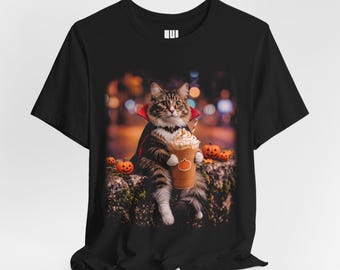 Camiseta de Halloween con diseño de gato Maine Coon / Camiseta con estampado de gato Maine Coon espeluznante / Regalo de disfraz de Halloween adorable