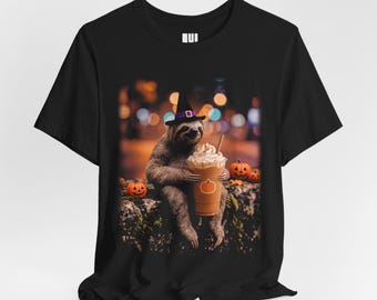 Camiseta de Halloween con disfraz de perezoso / Camiseta estampada de disfraz de perezoso espeluznante / Regalo de disfraz de Halloween adorable