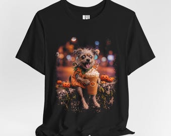 Camiseta de Halloween con diseño de perro y calabaza / Camiseta con estampado de perro y calabaza espeluznante / Regalo de disfraz de Halloween adorable