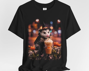 Camiseta de Halloween con diseño de zarigüeya bruja / Camiseta con estampado de zarigüeya bruja espeluznante / Regalo de disfraz de Halloween adorable