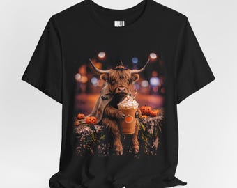 Camiseta de Halloween de la Bruja Vaca de las Tierras Altas / Camiseta estampada de la Bruja Vaca de las Tierras Altas / Lindo regalo de disfraz de Halloween