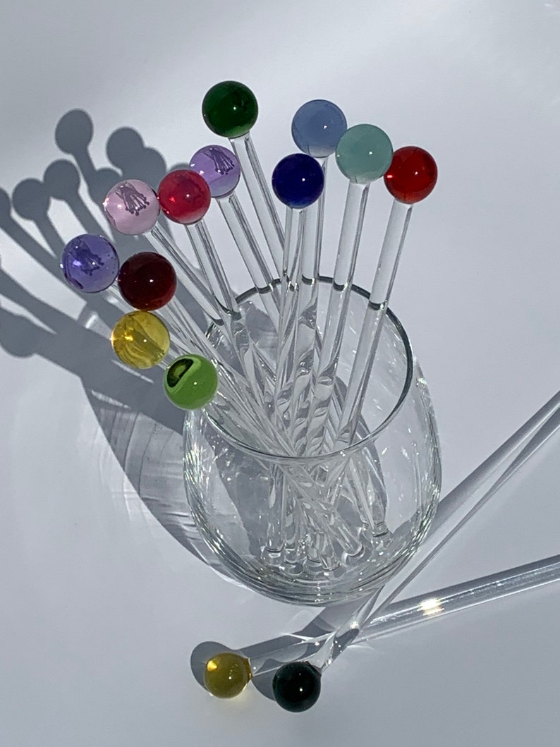 Glass Drink Stirrer / Swizzle Stick Etsy