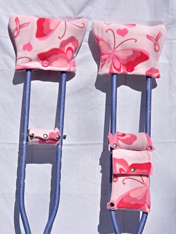 Items similar to Think Pink Crutch Cover Set by The Classy Crutch on Etsy