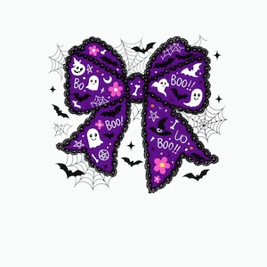 Lace Spooky Bow PNG, lace Halloween png, Ghost png, Coquette Halloween png, Preppy Spooky Season png, Halloween bow Digital Design