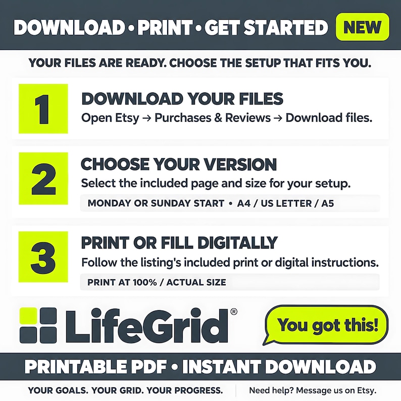Weekly Meal Planner Printable With Grocery List, 4 Pages in 24 Pdfs ...
