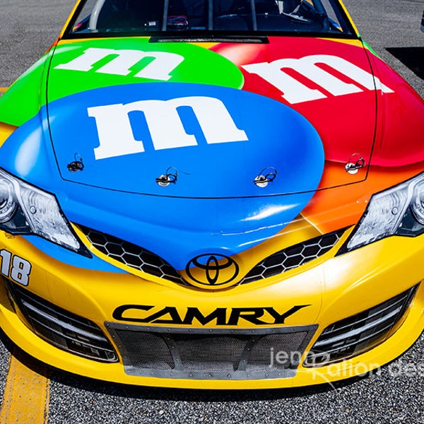 M&Ms Car, Kyle Busch Photo, #18 Car, NASCAR Photo, Racing Photography, Kyle Busch 18, Kyle Busch Fan Gift, NASCAR Gift, Toyota Camry Print