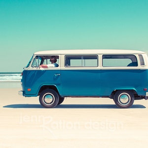 Volkswagen Bus, VW Bus, Car Photography, Volkswagen Van, Beach Photography, Vanagon, Beetle, Bug, Aqua,Photo Print
