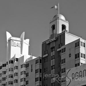 Delano Hotel, National Hotel South Beach Miami, Miami Photo, Art Deco Hotel Photo, Miami Art, Miami Beach Photography, Black and White Photo
