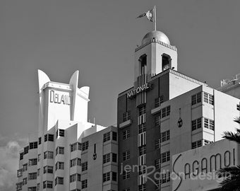 Delano Hotel, National Hotel South Beach Miami, Miami Photo, Art Deco Hotel Photo, Miami Art, Miami Beach Photography, Black and White Photo