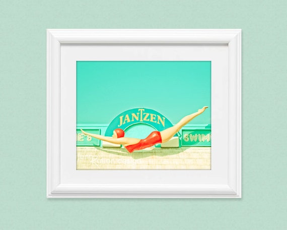 Diving Lady Sign • Jantzen Swimsuit • Antique Sign • Vintage Sign
