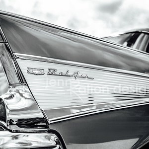 1957 シボレー、白黒クラシックカー ウォールアート、シボレー