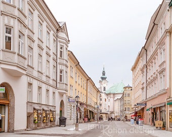 Salzburg Photography, Salzburg Print, Europe Print, Mozart, Austria Poster, Street Photography, Alley Print, Travel Photography Print