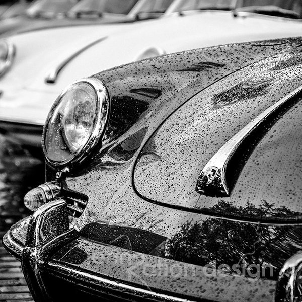 Porsche 356 Black & White Print, Car Photography, Sports Car Art, Man Cave Gift, Gift for Car Lovers, Antique Car Photograph Print